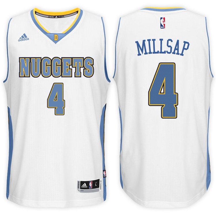 Paul Millsap Denver Nuggets #4 Home White New Swingman Jersey With 2023 NBA finals patch 