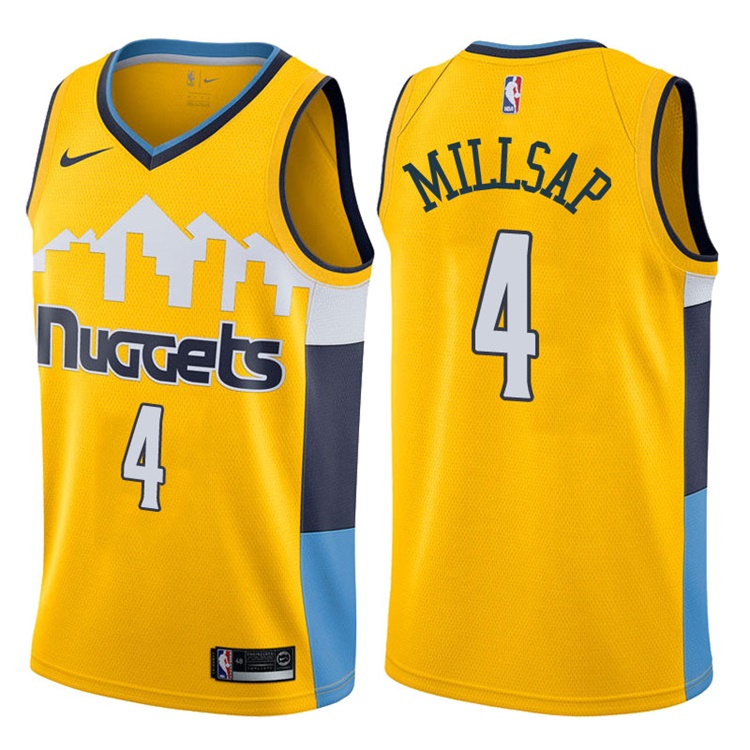 2017-18 Season Paul Millsap Denver Nuggets #4 Statement Gold Swingman Jersey