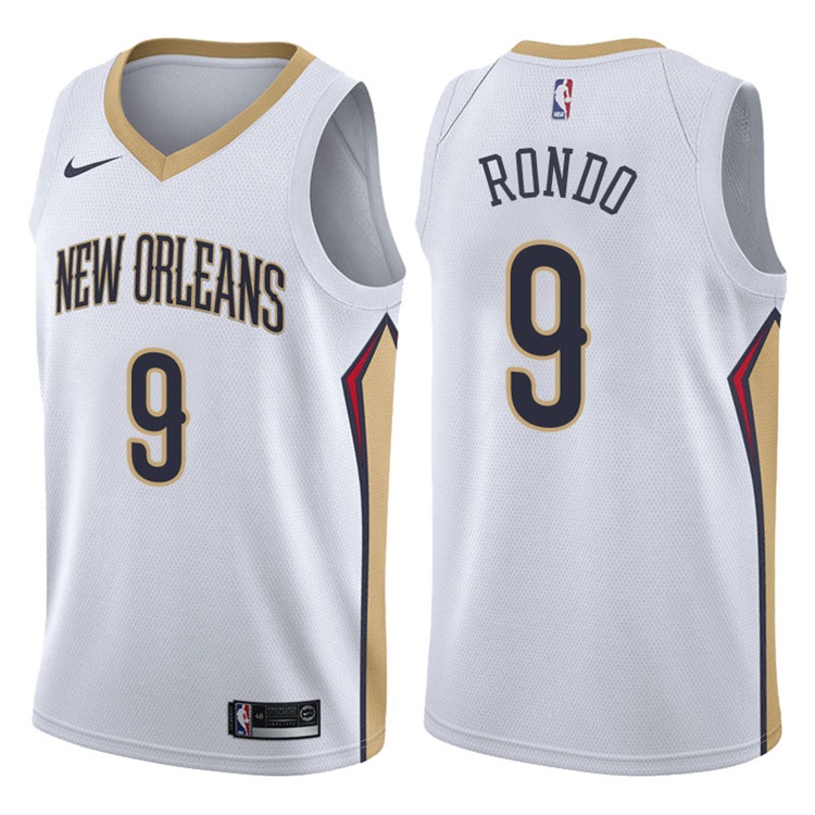 2017-18 Season Rajon Rondo New Orleans Pelicans #9 Association White Swingman Jersey