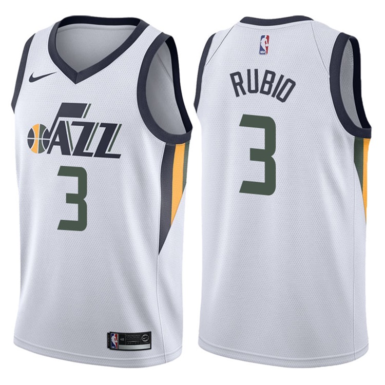 2017-18 Season Ricky Rubio Utah Jazz #3 Association White Swingman Jersey