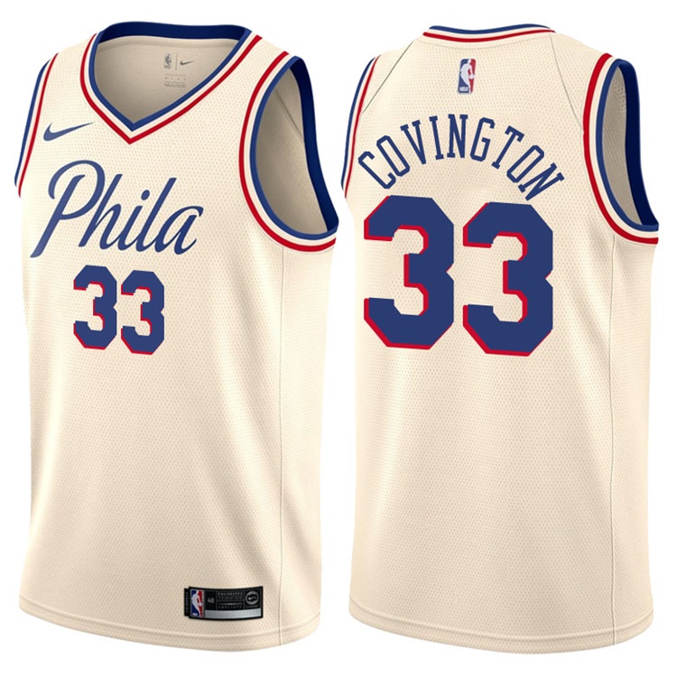 2017-18 Season Robert Covington Philadelphia 76ers #33 City Edition Cream Swingman Jersey