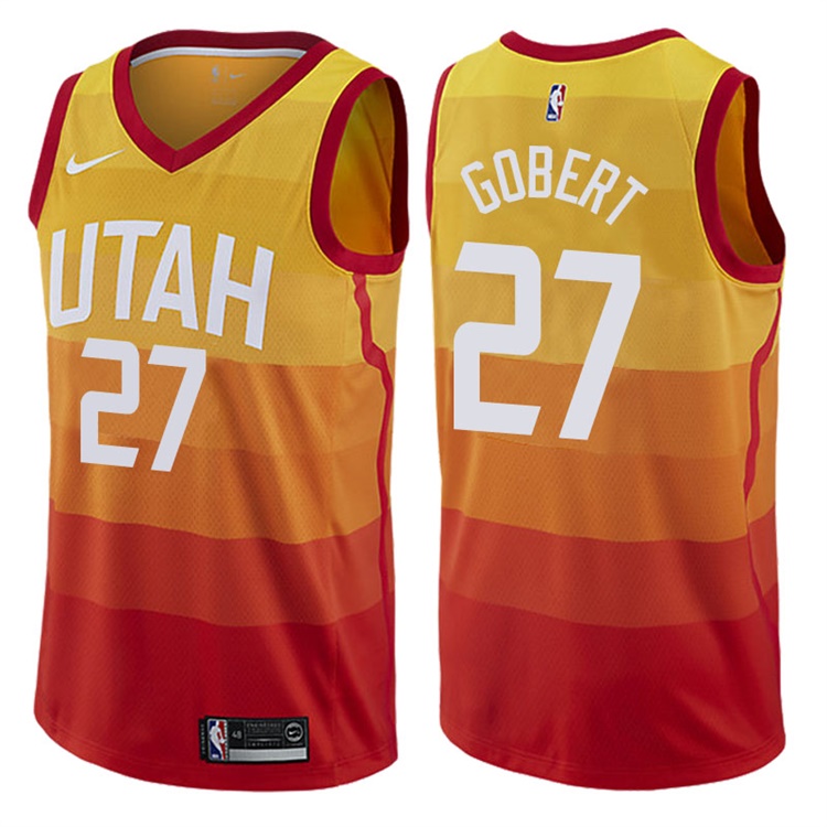 2017-18 Season Rudy Gobert Utah Jazz #27 City Edition Red Swingman Jersey 2017-18 Season Rudy Gobert Utah Jazz #27 City Edition Red Swingman Jersey