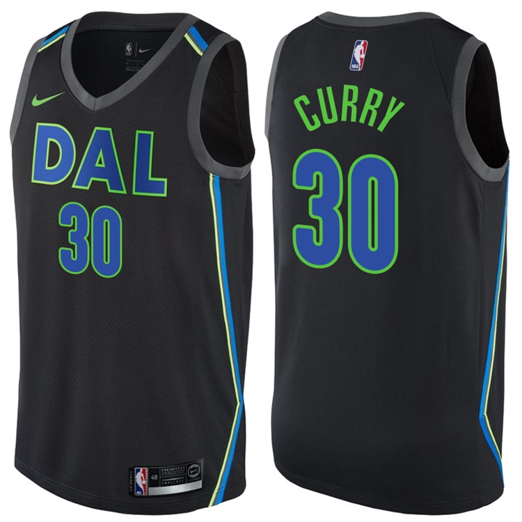 2017-18 Season Seth Curry Dallas Mavericks #30 City Edition Black Swingman Jersey