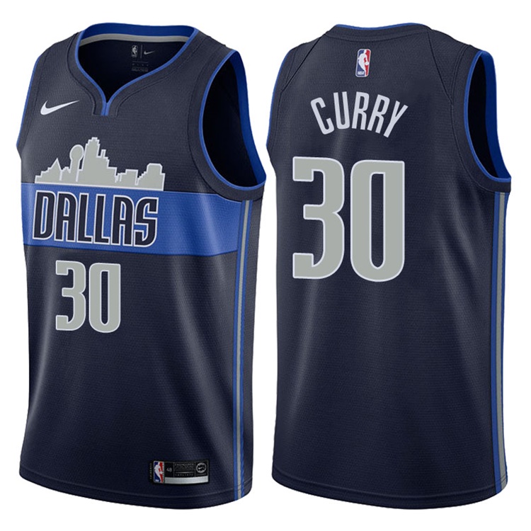 2017-18 Season Seth Curry Dallas Mavericks #30 Statement Navy Swingman Jersey