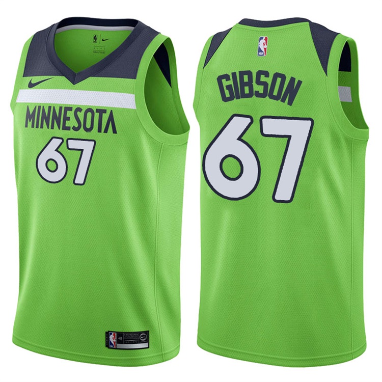 2017-18 Season Taj Gibson Minnesota Timberwolves #67 Statement Green Swingman Jersey