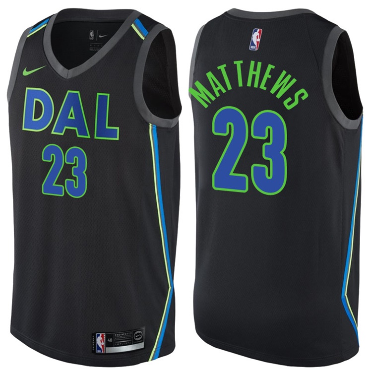 2017-18 Season Wesley Matthews Dallas Mavericks #23 City Edition Black Swingman Jersey