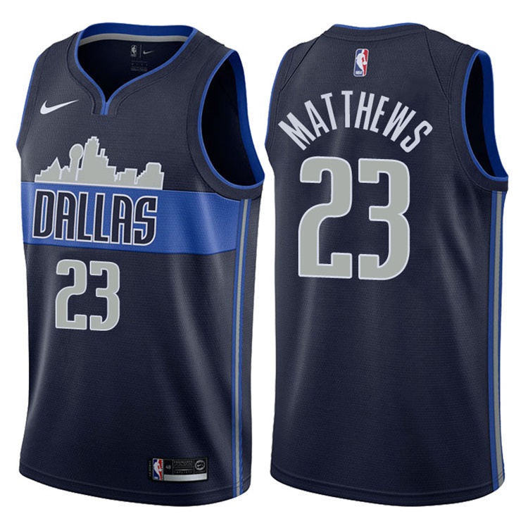 2017-18 Season Wesley Matthews Dallas Mavericks #23 Statement Navy Swingman Jersey