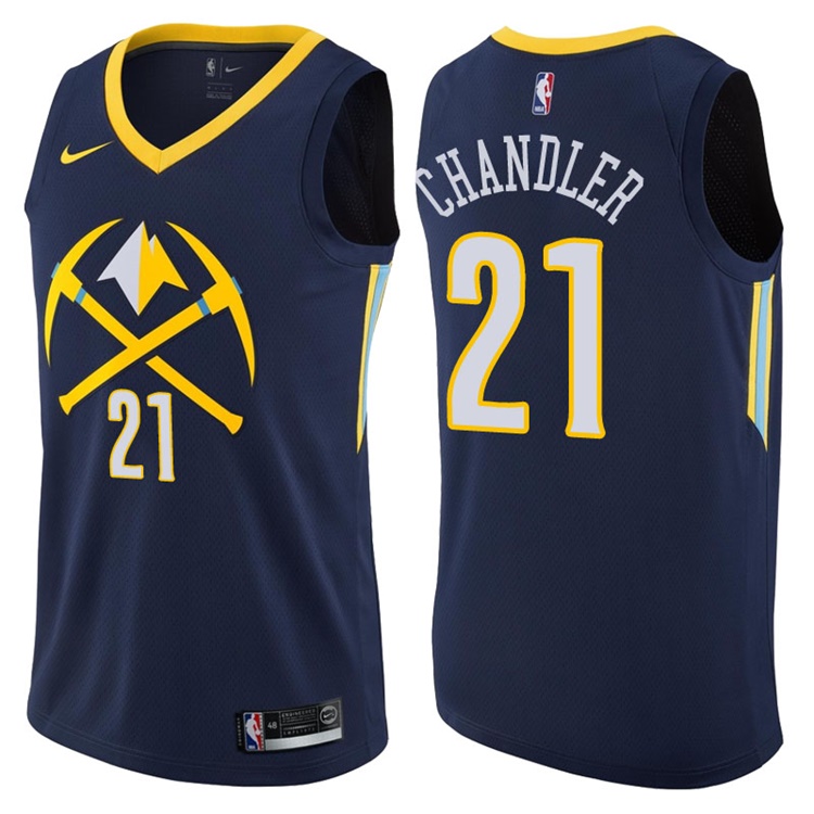 2017-18 Season Wilson Chandler Denver Nuggets #21 City Edition Navy Swingman Jersey