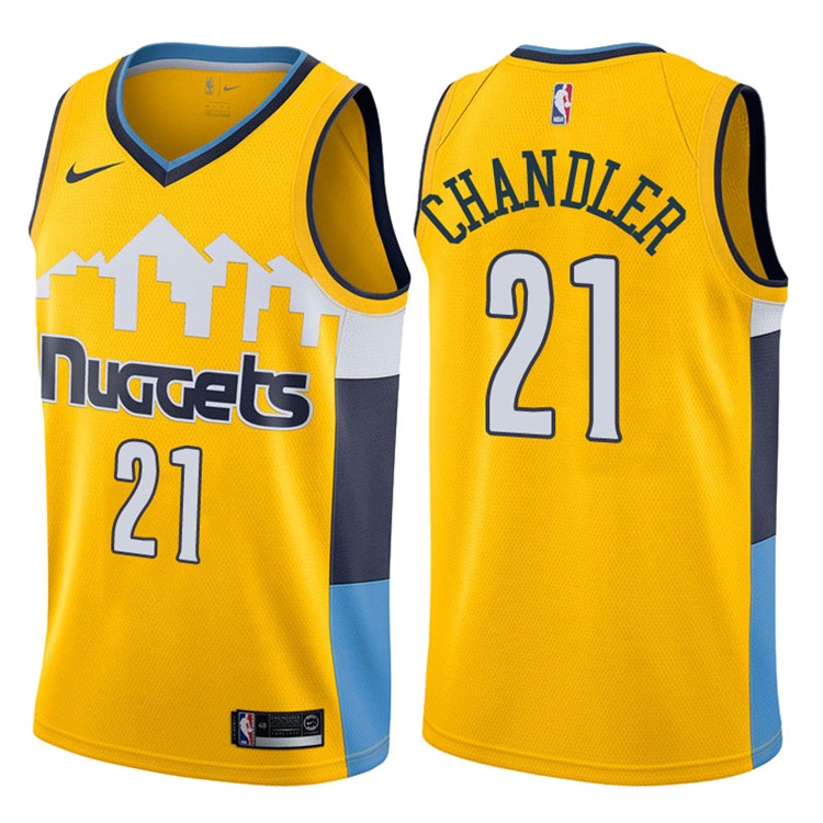 2017-18 Season Wilson Chandler Denver Nuggets #21 Statement Gold Swingman Jersey