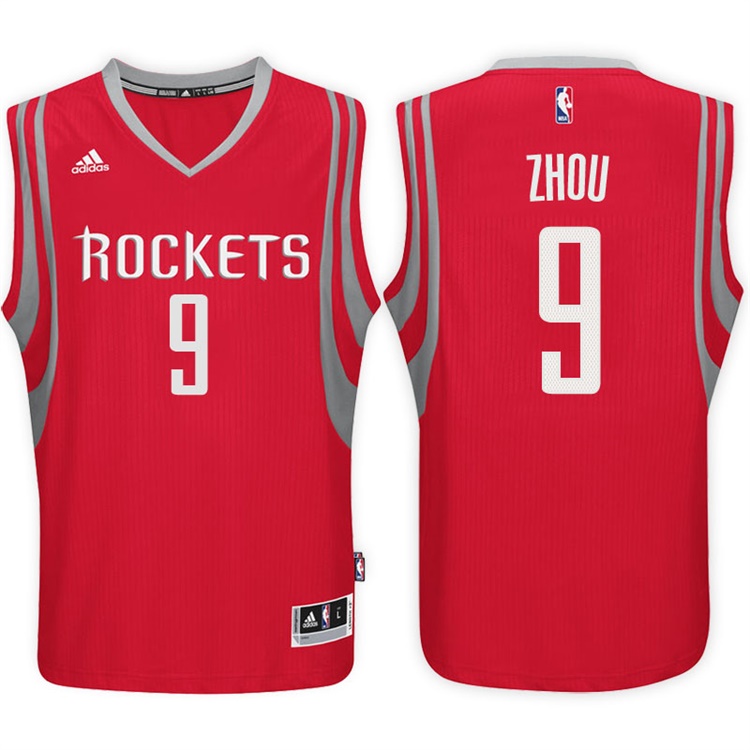 Zhou Qi Houston Rockets #9 Road Red New Swingman Jersey