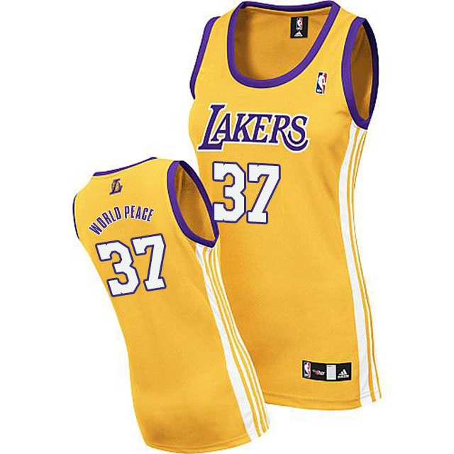 Women's Metta World Peace Los Angeles Lakers #37 Yellow Jersey Women's Metta World Peace Los Angeles Lakers #37 Yellow Jersey