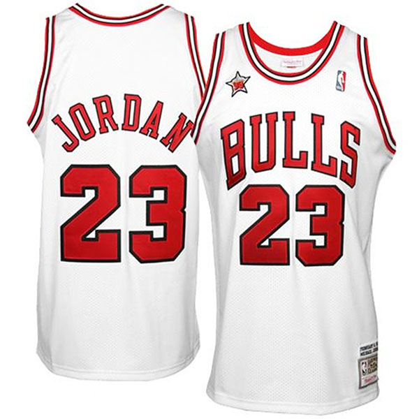 Michael Jordan Mitchell & Ness Chicago Bulls #23 1998 Throwback Jersey-White Michael Jordan Mitchell & Ness Chicago Bulls #23 1998 Throwback Jersey-White