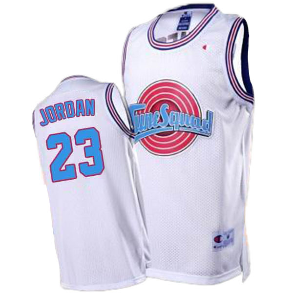 Space Jam #23 Michael Jordan Tune Squad Throwback White Jersey Space Jam #23 Michael Jordan Tune Squad Throwback White Jersey