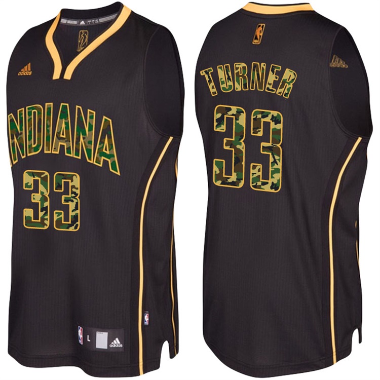 Myles Turner Indiana Pacers #33 Black Camo Fashio Swingman Jersey