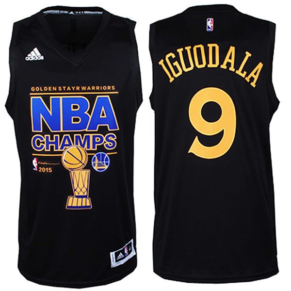 2015 NBA Finals Champions Warriors #9 Andre Iguodala 2014-15 New Swingman Black Jersey