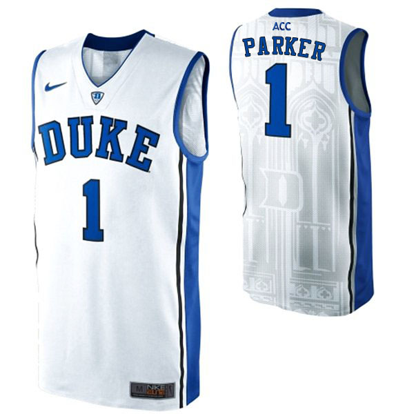 Jabari Parker NCAA Duke University #1 College White Basketball Jersey Jabari Parker NCAA Duke University #1 College White Basketball Jersey