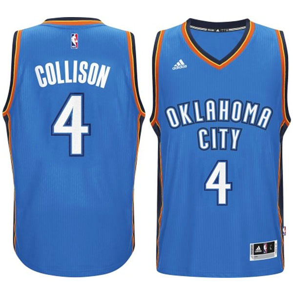 Nick Collison Oklahoma City Thunder #4 2014-15 New Swingman Road Blue Jersey Nick Collison Oklahoma City Thunder #4 2014-15 New Swingman Road Blue Jersey