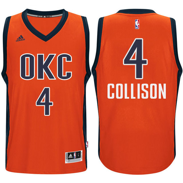 Nick Collison Oklahoma City Thunder #4 2015-16 Season Alternate Orange Jersey Nick Collison Oklahoma City Thunder #4 2015-16 Season Alternate Orange Jersey