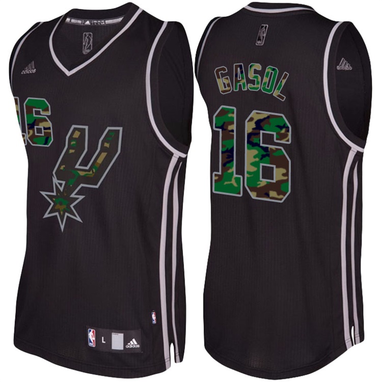 Pau Gasol San Antonio Spurs #16 Black Camo Fashio Swingman Jersey Pau Gasol San Antonio Spurs #16 Black Camo Fashio Swingman Jersey