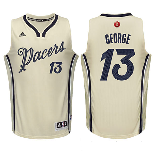 NBA 2015-16 Season Indiana Pacers #13 Paul George Christmas Cream Jersey NBA 2015-16 Season Indiana Pacers #13 Paul George Christmas Cream Jersey