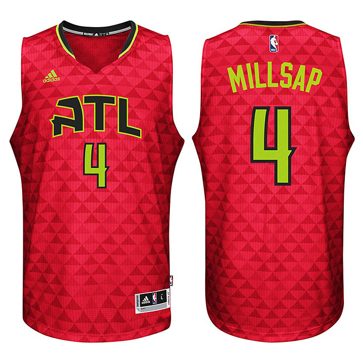 Atlanta Hawks #4 Paul Millsap 2015-16 Season New Swingman Alternative Red Jersey
