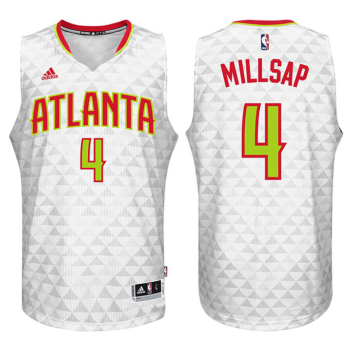 Atlanta Hawks #4 Paul Millsap 2015-16 Season New Swingman Home White Jersey
