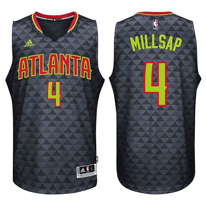 Atlanta Hawks #4 Paul Millsap 2015-16 Season New Swingman Road Black Jersey