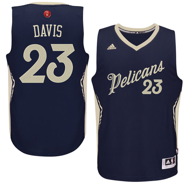 NBA 2015-16 Season New Orleans Pelicans #23 Anthony Davis Christmas Day Navy Jersey