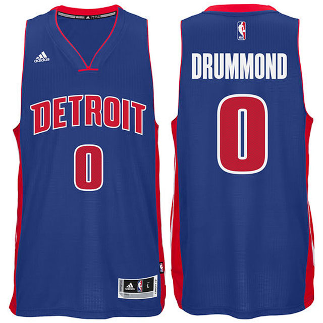Andre Drummond Detroit Pistons #0 Road Blue Swingman climacool Jersey
