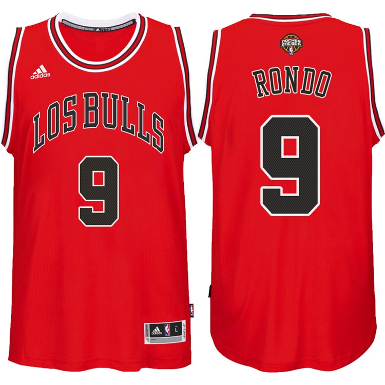 Rajon Rondo Chicago Bulls #9 Noches Enebea Road Red Swingman Jersey