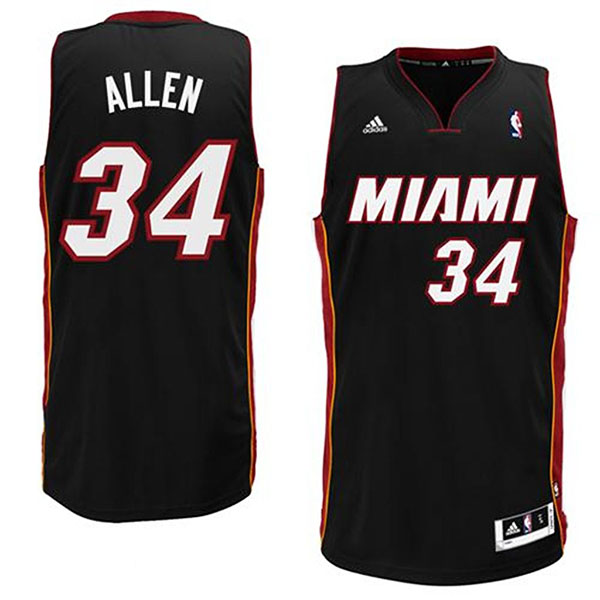 Ray Allen Miami Heat #34 Revolution 30 Swingman Black Jersey With 2023 NBA finals patch 