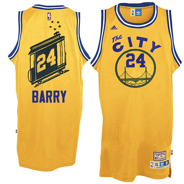 Rick Barry Golden State Warriors #24 The City Bus Yellow Throwback Jersey Rick Barry Golden State Warriors #24 The City Bus Yellow Throwback Jersey