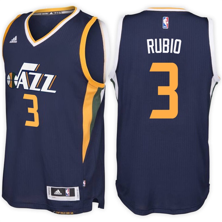 Ricky Rubio Utah Jazz #3 New Swingman Road Navy Jersey