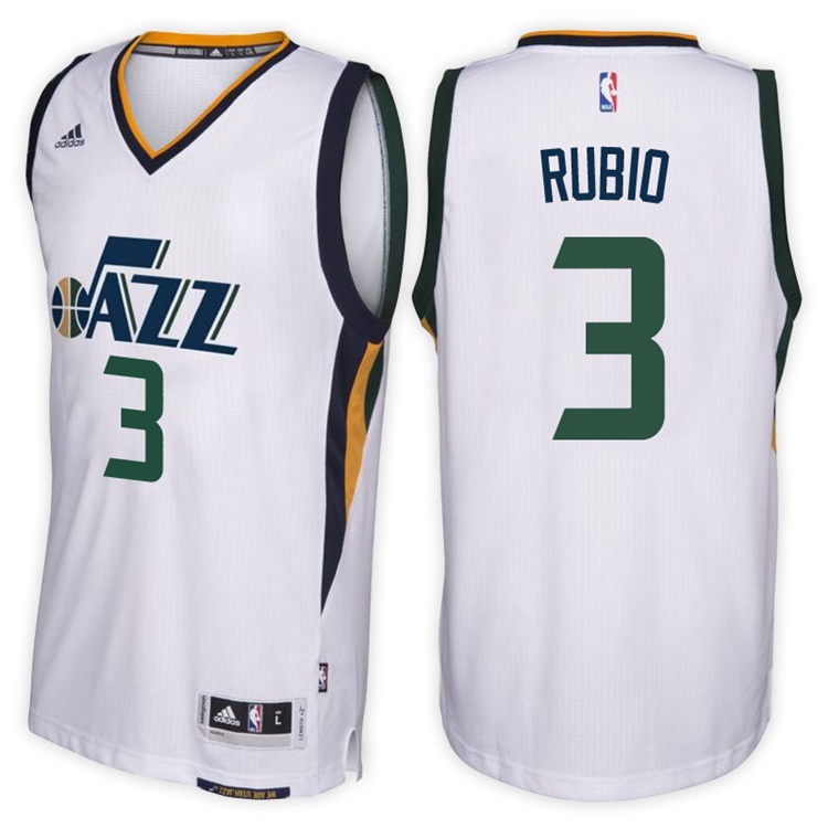 Ricky Rubio Utah Jazz #3 New Swingman Home White Jersey