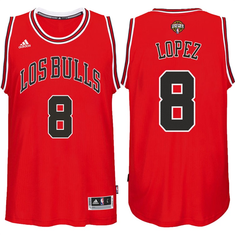 Robin Lopez Chicago Bulls #8 Noches Enebea Road Red Swingman Jersey