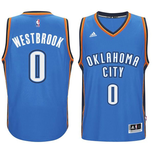 Russell Westbrook Oklahoma City Thunder #0 2014-15 New Swingman Road Blue Jersey