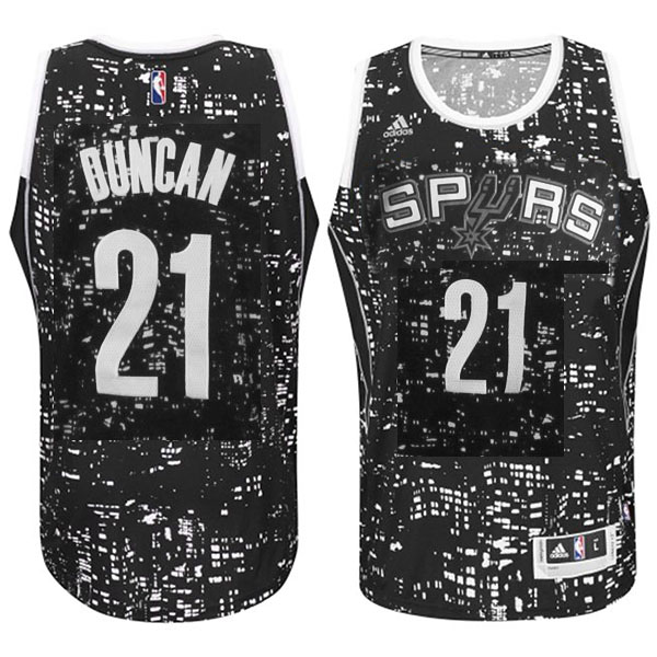 San Antonio Spurs #21 Tim Duncan City Lights Black Swingman Jersey