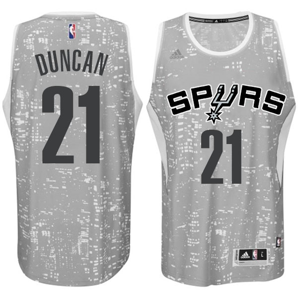San Antonio Spurs #21 Tim Duncan City Lights Gray Swingman Jersey
