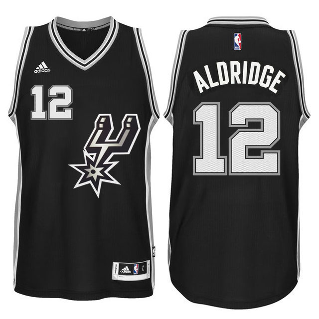 2015-16 San Antonio Spurs #12 LaMarcus Aldridge New Swingman Black Signature Spur Jersey