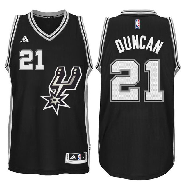 2015-16 San Antonio Spurs #21 Tim Duncan New Swingman Black Signature Spur Jersey