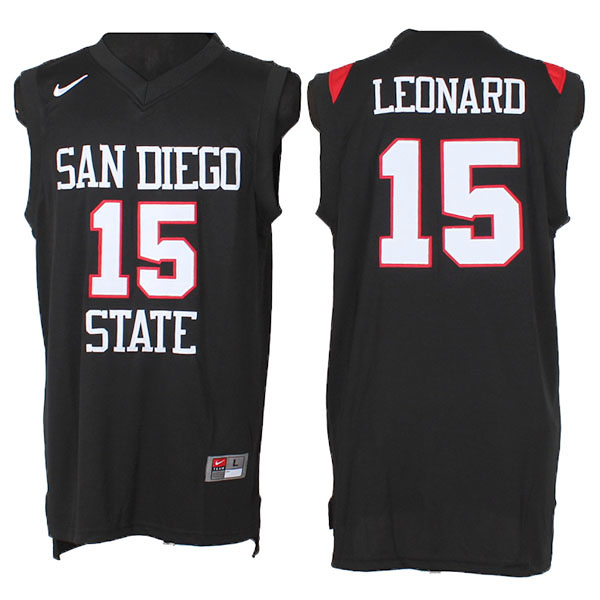 Kawhi Leonard San Diego State #15 College Black Basketball Jersey