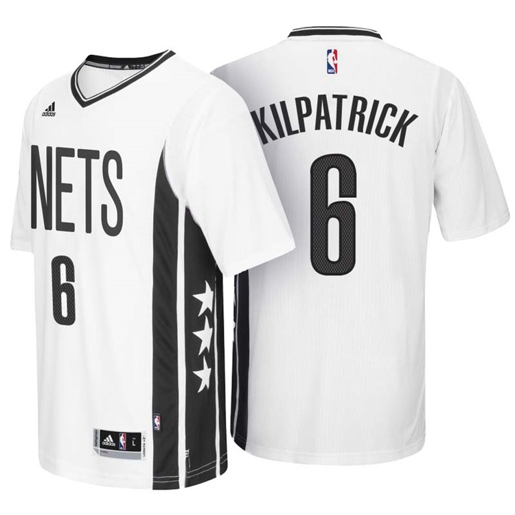 Sean Kilpatrick Brooklyn Nets #6 Wordmark Pride White Sleeved New Swingman Jersey