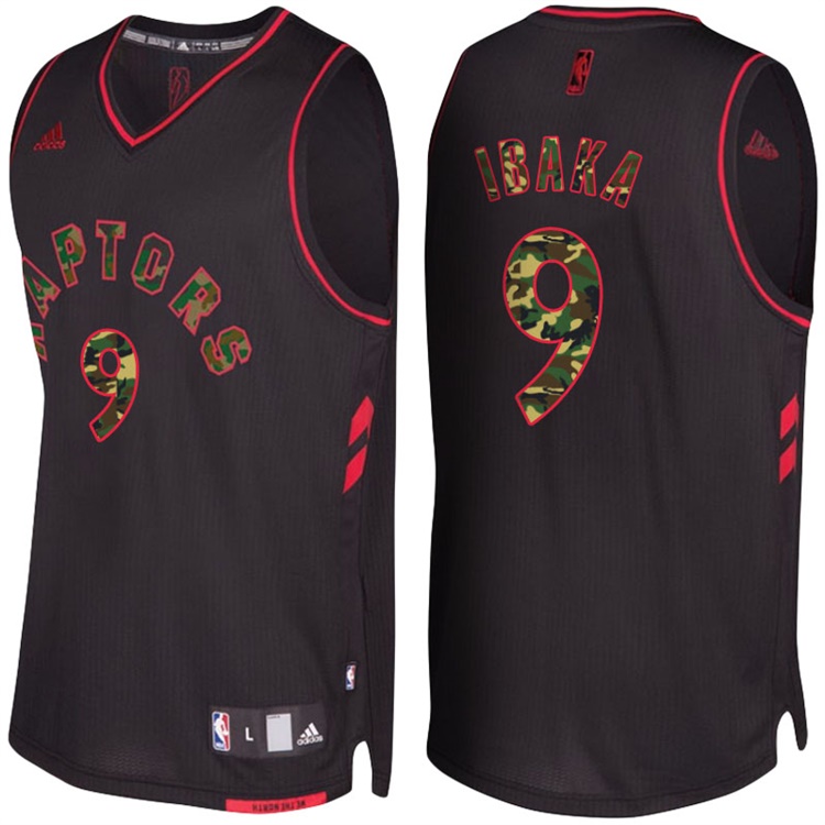 Serge Ibaka Toronto Raptors #9 Black Camo Fashio Swingman Jersey