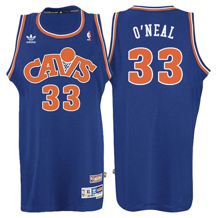 Shaquille O'Neal Cleveland Cavaliers #33 Retired Player Blue Hardwood Classic Swingman Jersey