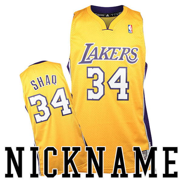 Shaquille O'Neal #34 Los Angeles Lakers Nickname SHAQ Throwback Gold Jersey