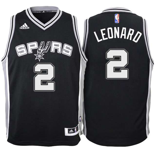 Youth San Antonio Spurs #2 Kawhi Leonard New Swingman Road Black Jersey