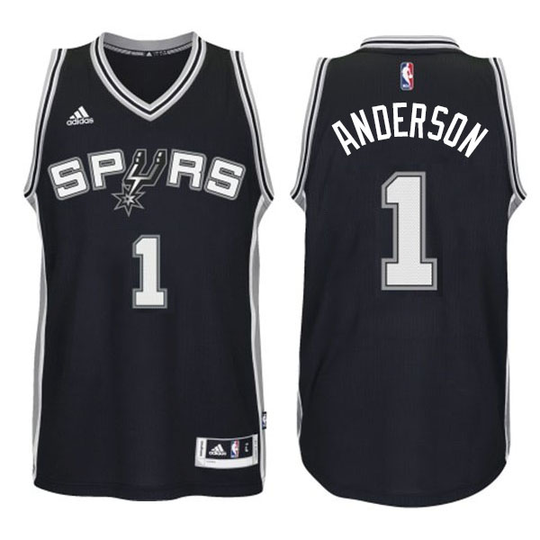 San Antonio Spurs #1 Kyle Anderson 2014-15 New Swingman Road Black Jersey San Antonio Spurs #1 Kyle Anderson 2014-15 New Swingman Road Black Jersey