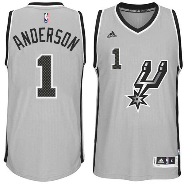 San Antonio Spurs #1 Kyle Anderson 2014-15 New Swingman Alternate Gray Jersey San Antonio Spurs #1 Kyle Anderson 2014-15 New Swingman Alternate Gray Jersey