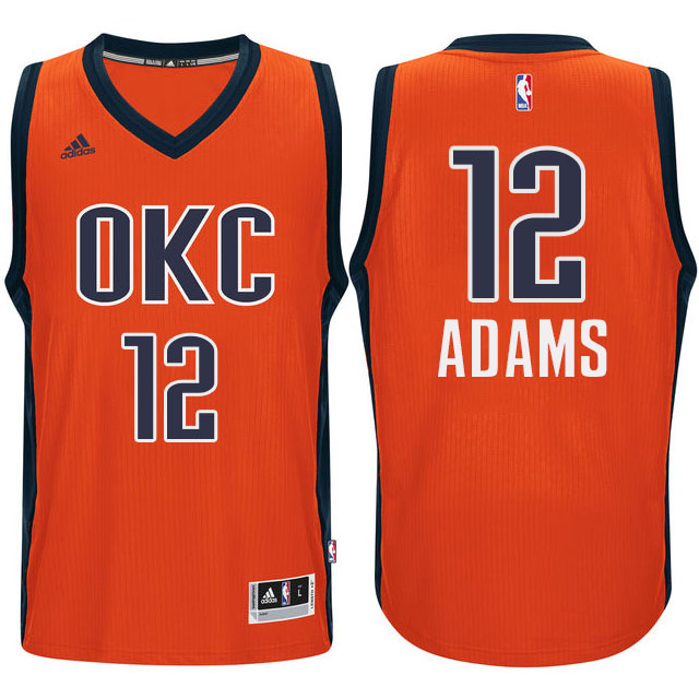 Steven Adams Oklahoma City Thunder #12 2015-16 Season Alternate Orange Jersey