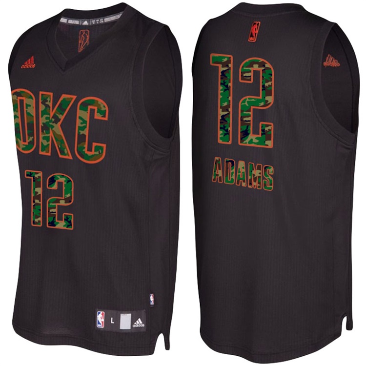 Steven Adams Oklahoma City Thunder #12 Black Camo Fashio Swingman Jersey